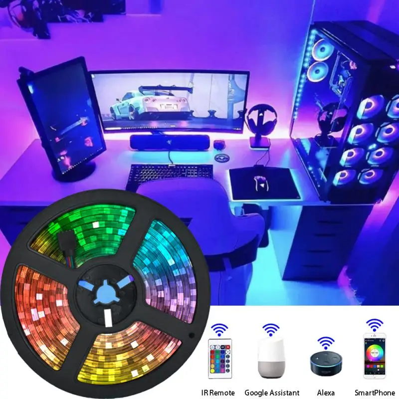 

LED Strips Lights RGB 2835 SMD NotWaterproof Flexible Ribbon 15M Tape Diode DC 12V Remote control
