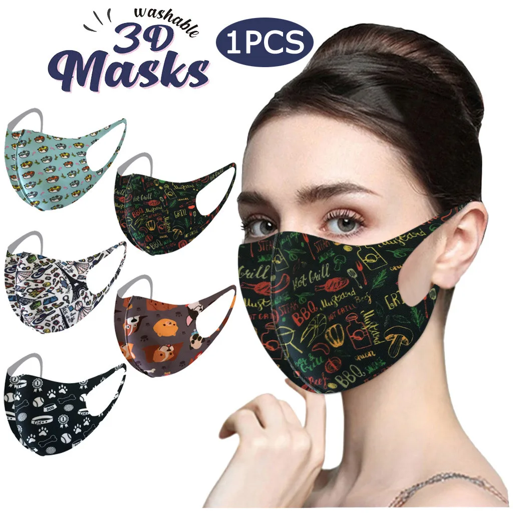 1 шт. 3D маска для лица Пылезащитная рта модная женская мужская блестящая Алмазная