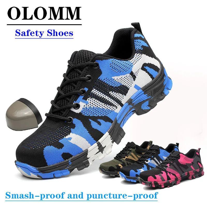 OLOMM/рабочая обувь из сетчатого материала со стальным носком Мужская и женская