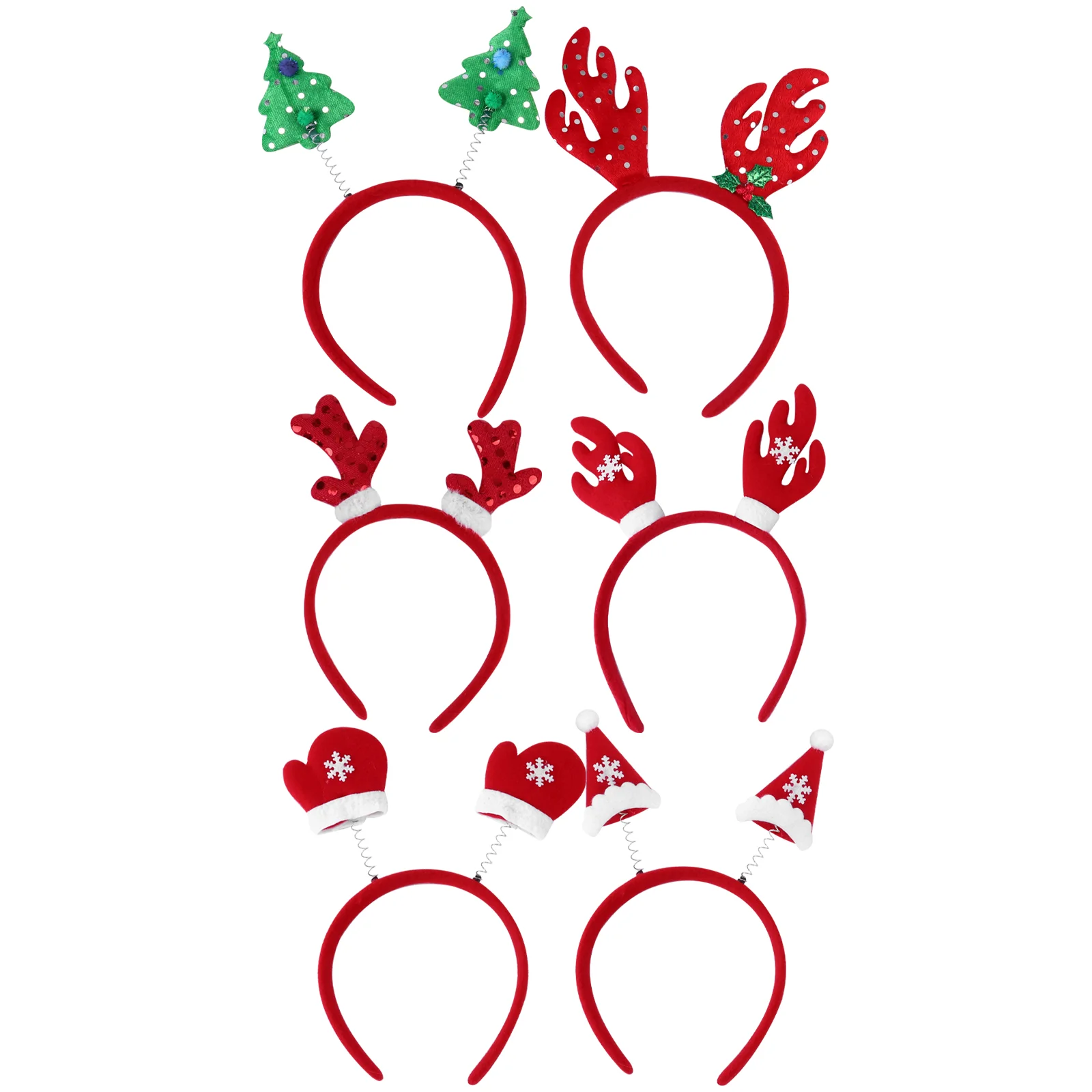6pcs Christmas Lovely Creative Hairbands Hair Hoops Party Hair Accessories
