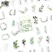 45 pcs boxed stickers ode to green leaves fresh plants handbook diary sticker decorative sealing sticker