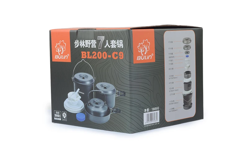 Булин 7 человек походный горшок кастрюля наборы уличная кухонная посуда набор