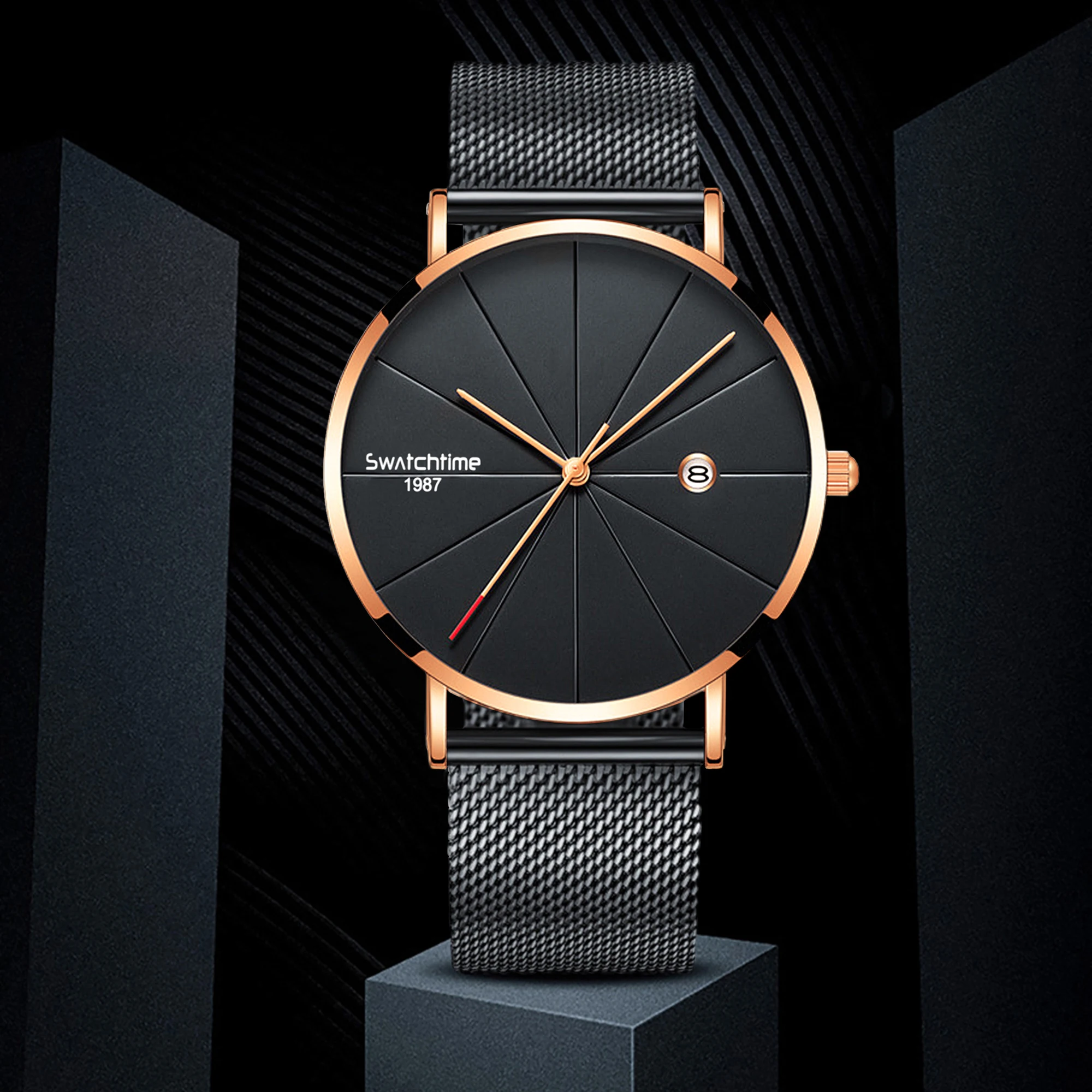 

2020 минималистичные мужские модные ультратонкие часы, простые мужские деловые кварцевые часы с сетчатым ремешком из нержавеющей стали