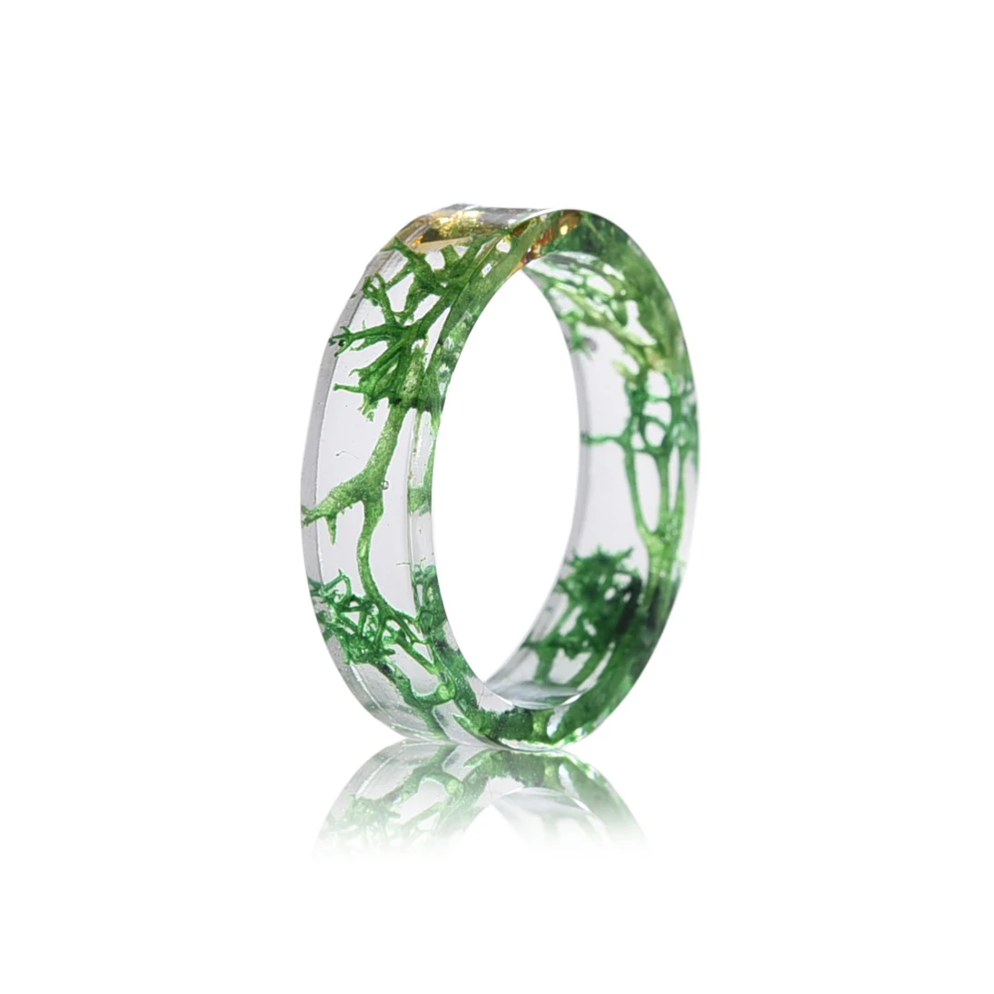 Женское Винтажное кольцо с зеленым Мохом из дерева и смолы Прямая поставка 2019 |