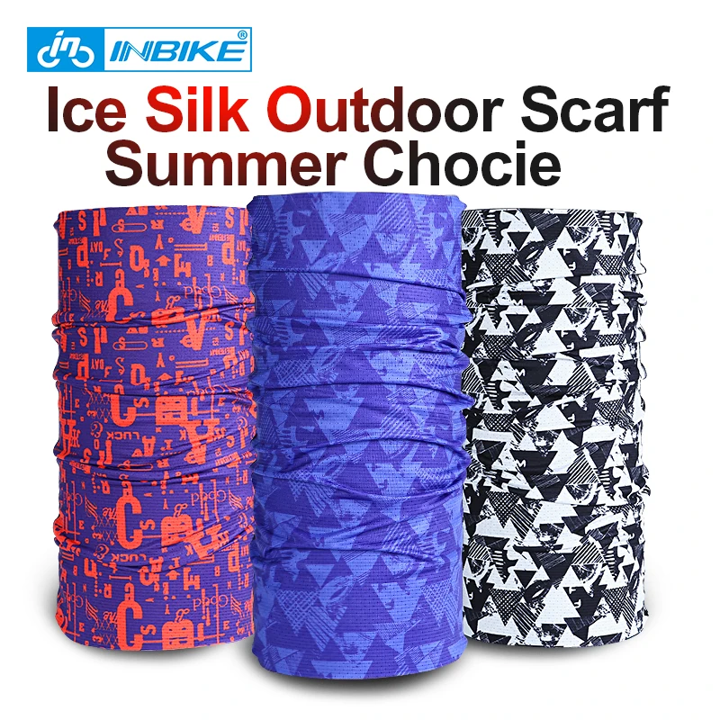 

INBIKE Hiking Scarves Ice Silk Outdoor Scarf Cycling Fishing Climbing Unisex Bandana Breathable Elastic Magic Scarf LF7311