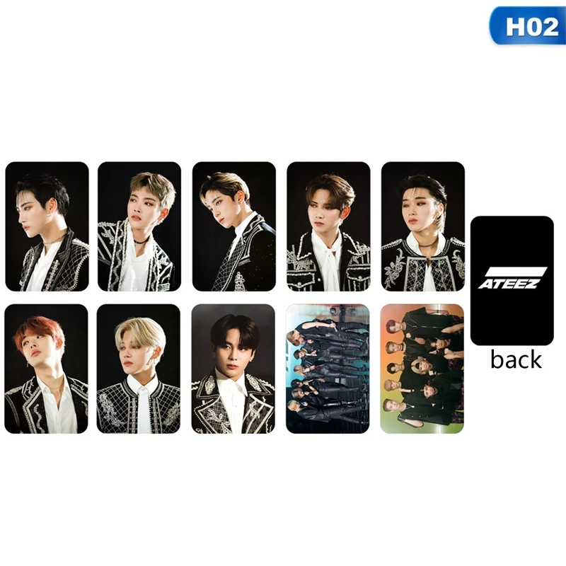 

10Pcs/Lot Kpop ATEEZ Boy Team Memo Card Photo Self Made Paper Post Card Kpop ATEEZ Members Phote Card for Fans Gift Collection