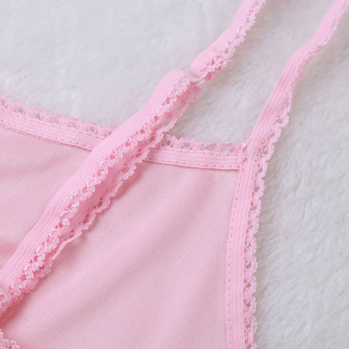 Men Pyjamas Sexy Sleepwear Lingerie Adjustable Straps Pink Camisole Tank Top Nightwear Sleep Tops Soft Pajama Homewear Underwear | Мужская