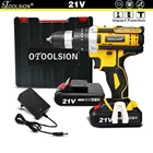 OTOOLSION 21 в 18 + 3 беспроводной шуруповерт с крутящим моментом, беспроводная дрель, ударная электрическая дрель, электроинструменты, ударная дрель, электрическая дрель