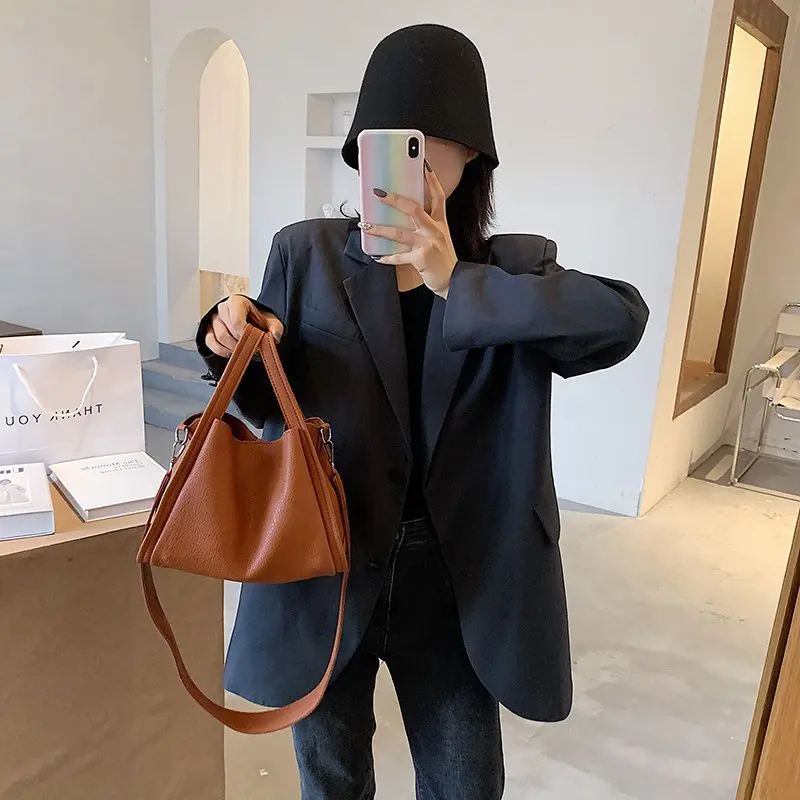 

Fashion Women Shoulder Bags for Women 2021 Waterproof High Quality Solid Color Pu Leather Crossbody Large Capacity Travel Bags