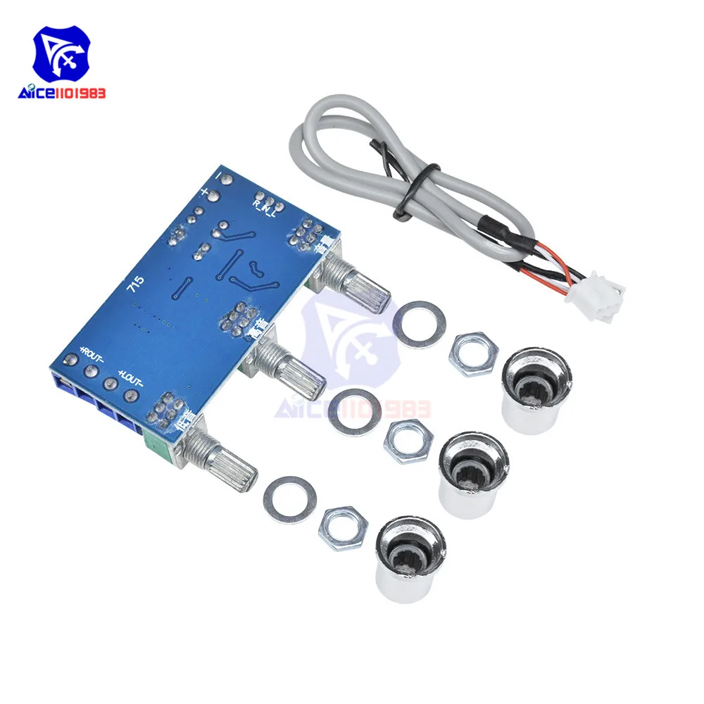 Двухканальная цифровая аудиоплата diymore XH M567 DC 12 24 В 80Wx2 TPA3116D2 регулировка высоких