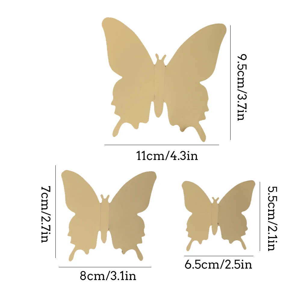

Hot 12pcs Mirror Wall Sticker Decal Butterflies 3D Mirror Wall Art Party Wedding Home Decors Butterfly fridge Wall Decal On Sa
