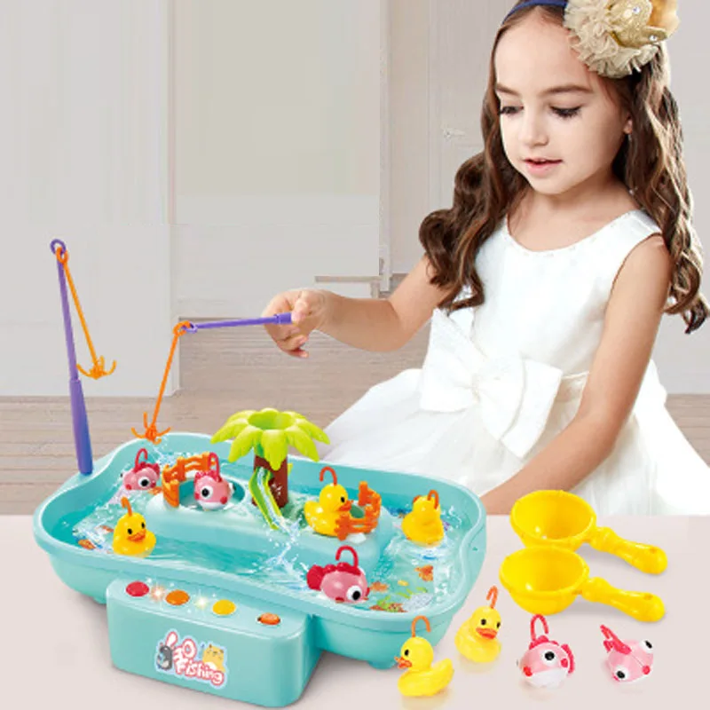 Детские круговорот воды электрическая игрушечная Рыбалка музыка светильник