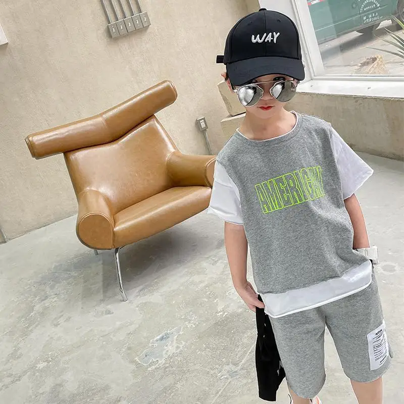 

Boys Fashion Clothing Sets 2021 Summer New Children's Sports Two-piece Suit Babys Clothes