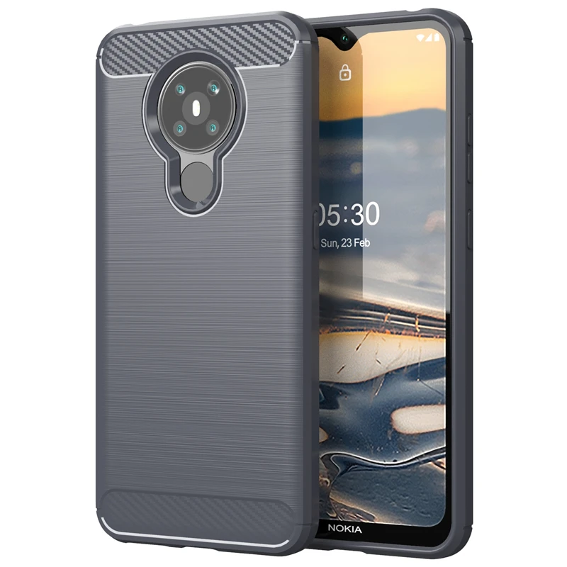 Para cubrir Nokia 5,3 funda para Nokia 5,3 amortiguador suave TPU de fibra de carbono de la caja del tel&eacute;fono para Nokia 2,3, 2,4, 3,4, 5,4, 6,2, 7,2, 8,3, 5,3 Fundas-3