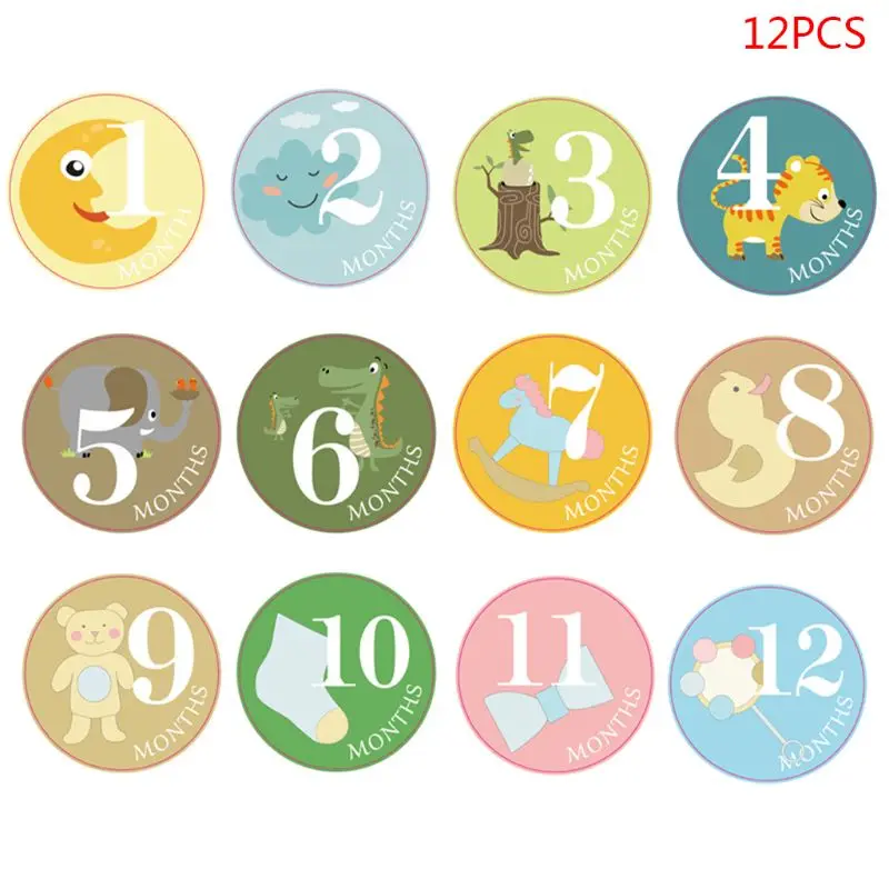 2SS901166-12PCS 12 В/24 предмета в комплекте; комплект из двух предметов для маленьких беременных Для женщин на фотографию Стикеры весело месяц веху Стикеры s "сделай сам" для детей Сувениры опора - Цвет: 2SS901166-12PCS