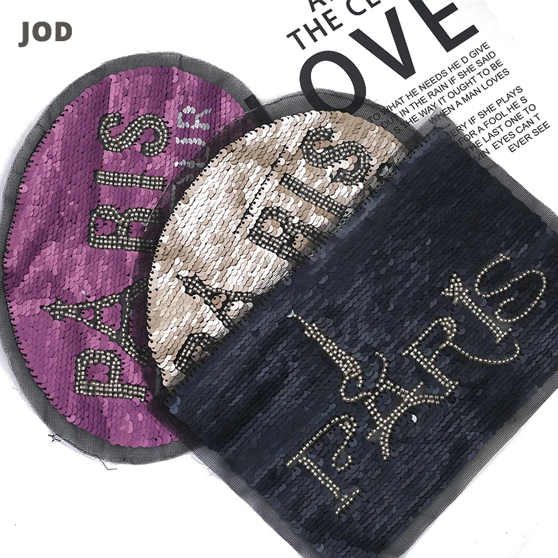 Женские вышитые нашивки с бисером и блестками аппликации для одежды в полоску