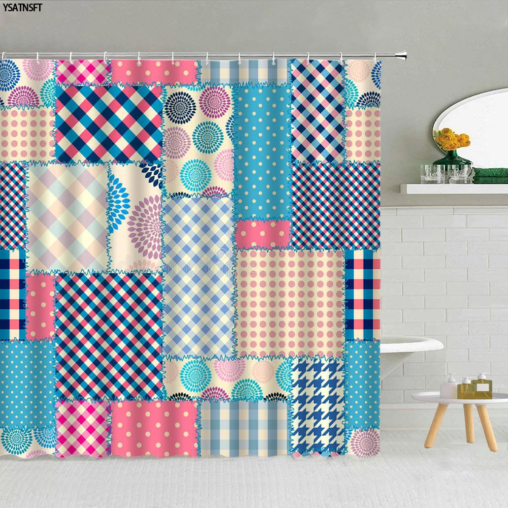 Современная занавеска для душа в виде Куба с геометрическим рисунком 3D полоски