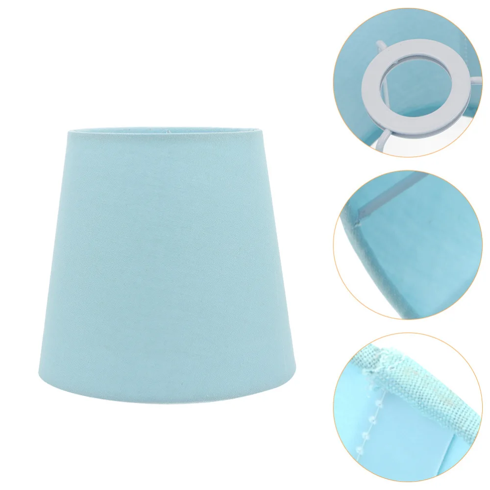

1Pc Fabric Lampshade Fashionable Light Cover Office Lamp Cover (Ice Blue)