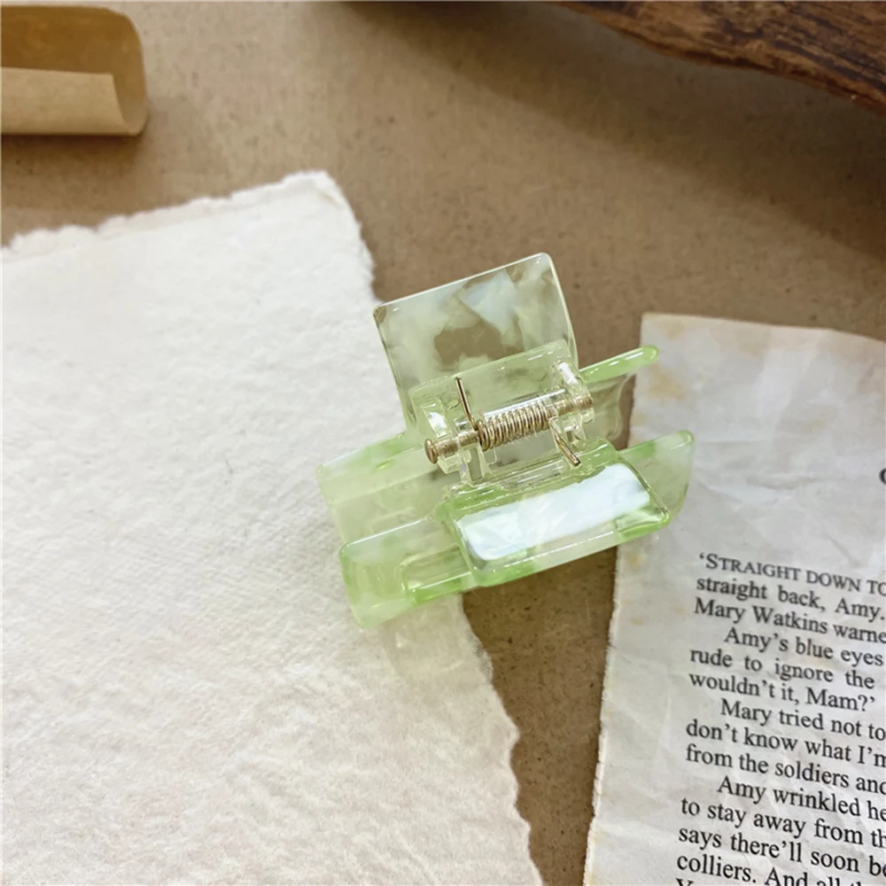 

Women Fashion Acetic Acid Hair Claws Square Acrylic Hair Clamps Crab Geometric Multiple Colorful Hair Clips Accessories