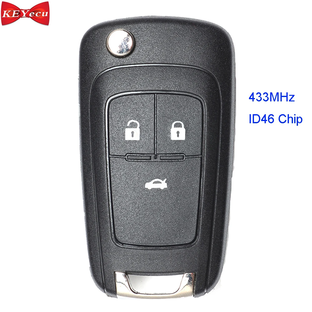 KEYECU для Opel Astra J Insignia фотокаскад 433 МГц чип ID46 3 кнопки HU100 Blade 13500234|opel 433mhz|buttons