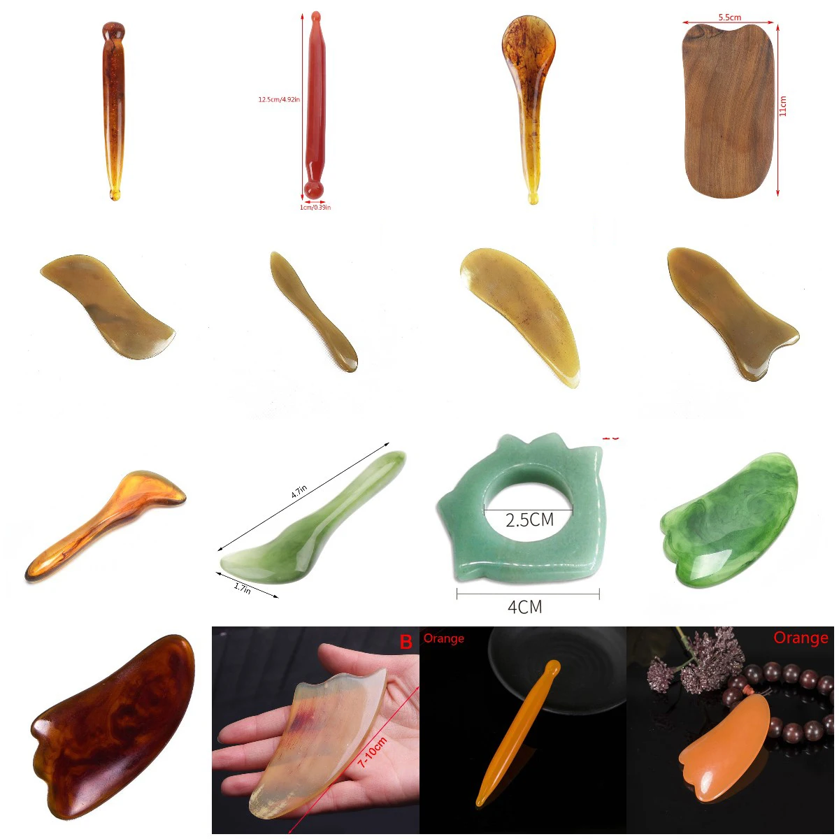 

Natural Resin Guasha Scraping Massage Scraper Face Massager Acupuncture Gua Sha Board Acupoint Face Eye Care SPA Massage