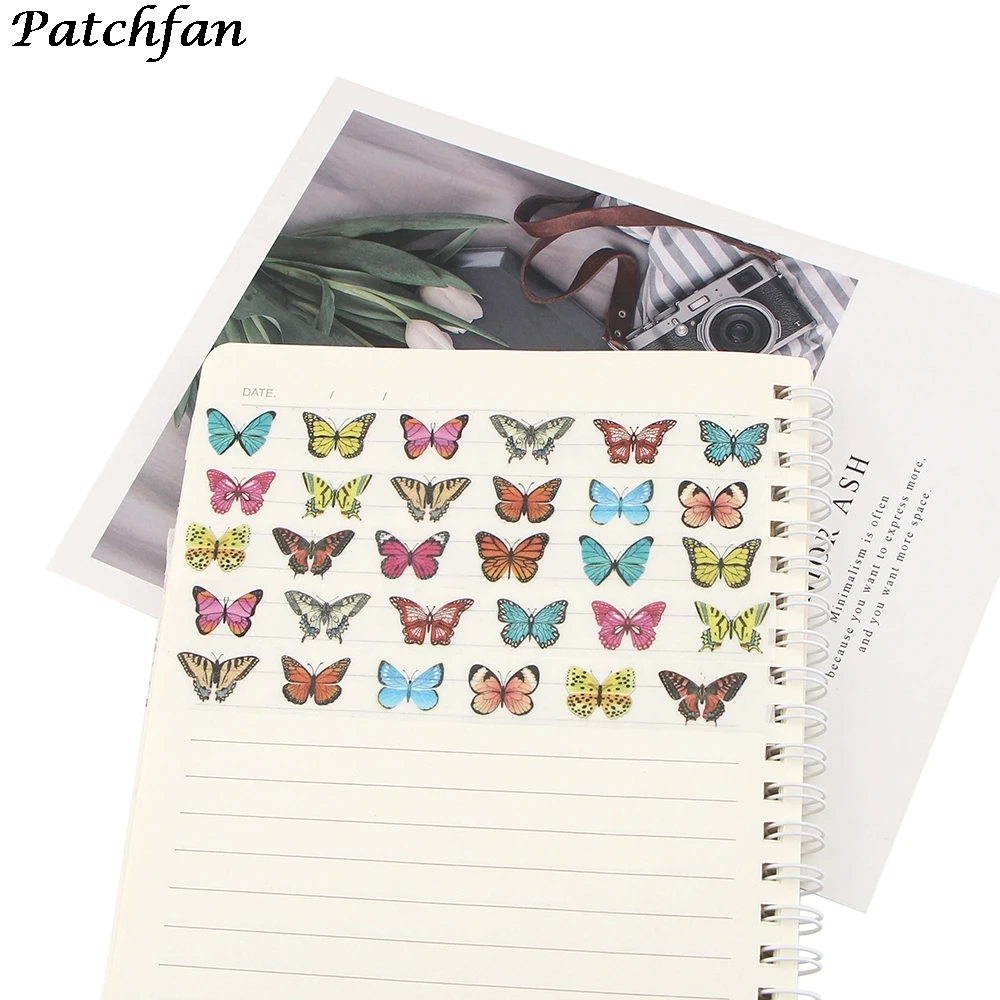 

20pcs/lot A4105 Patchfan Cartoon Butterfly Matte Paper Washi Tape Decorative Stickers DIY Stationery School Office Supplies