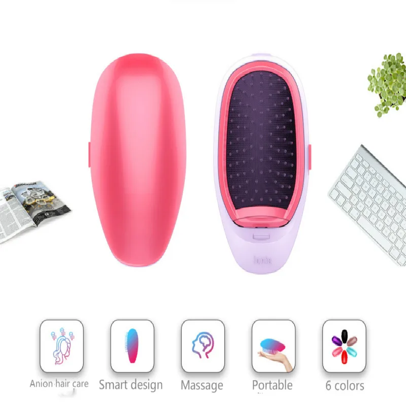 Портативная электрическая Ионная Щетка для волос выпрямитель массажная прямая