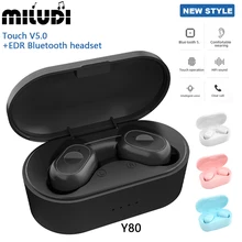 TWS Y80 Earphone Bluetooth Headphone Wireless Headset New Waterproof Touch Earpiece In-ear For Iphone Huawei Redmi Xiaomi Earbud