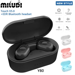 tws y80 earphone bluetooth headphone wireless headset new waterproof touch earpiece in ear for iphone huawei redmi xiaomi earbud free global shipping