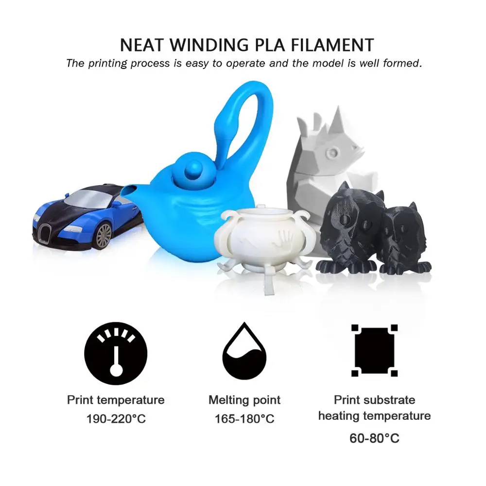 Enotepad 1.75mm PLA PLUS Filament for 3D printing with +-0.02mm tolerance and no bubble PLA+ harmless material