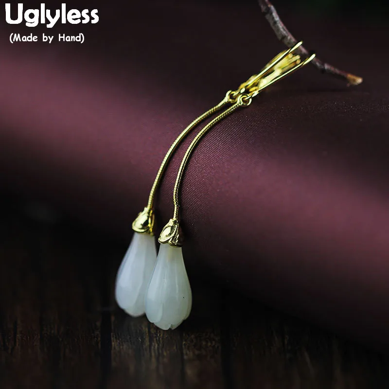 Элегантное женское вечернее платье без угли цветочные серьги Магнолия нефрит