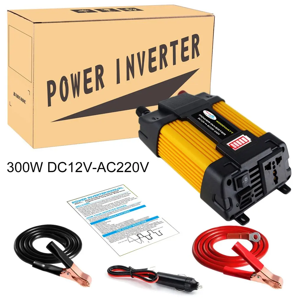 

300W DC12V Car Inverter Voltage Converter Dual USB Ports Car Durable Power Converter LED Screen Display