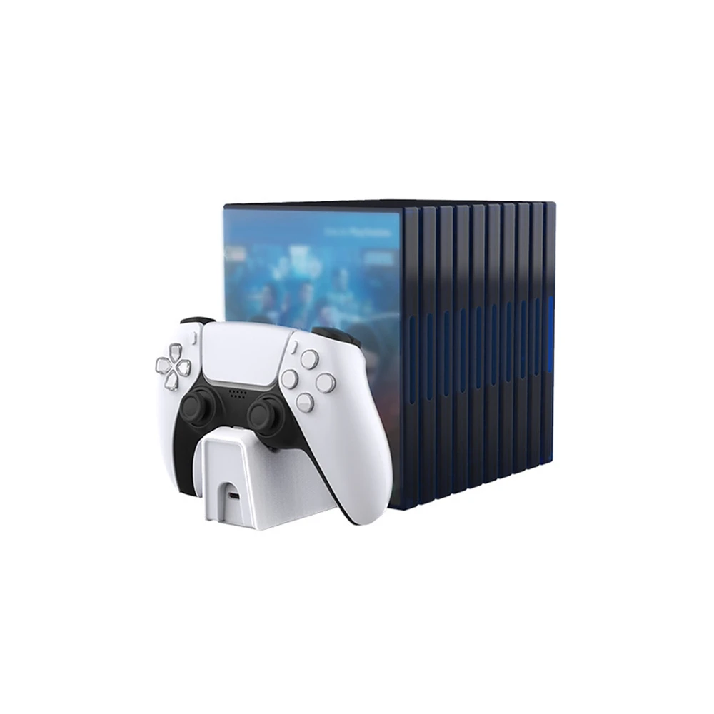 

For PS5 Wireless Controller Charging Dock +Game Disc Storage Traya