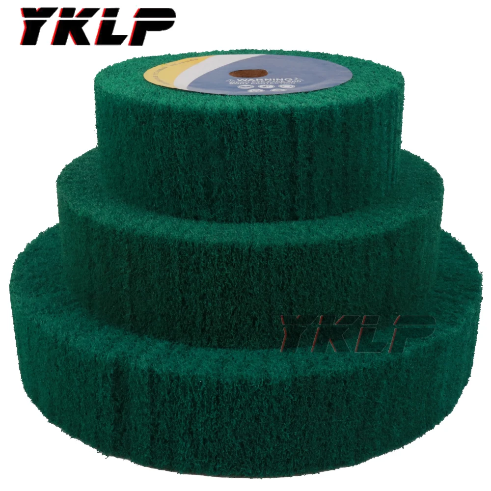 

100mm/125mm/150mm/200mm Non-woven Scouring Pad Grinding Wheel Flap Mop Polishing Wheel Disc 20mm Bore thickness 25mm/50mm 180#