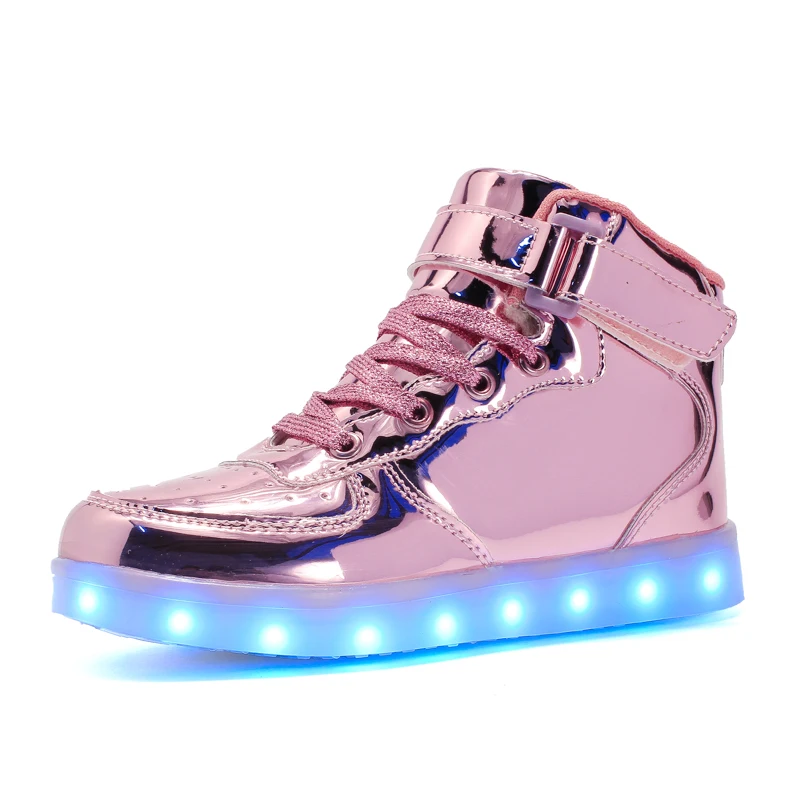 

10 kids Led usb charging glowing Sneakers Children hook loop Fashion luminous shoes for girls boys men women skate shoes 25-46