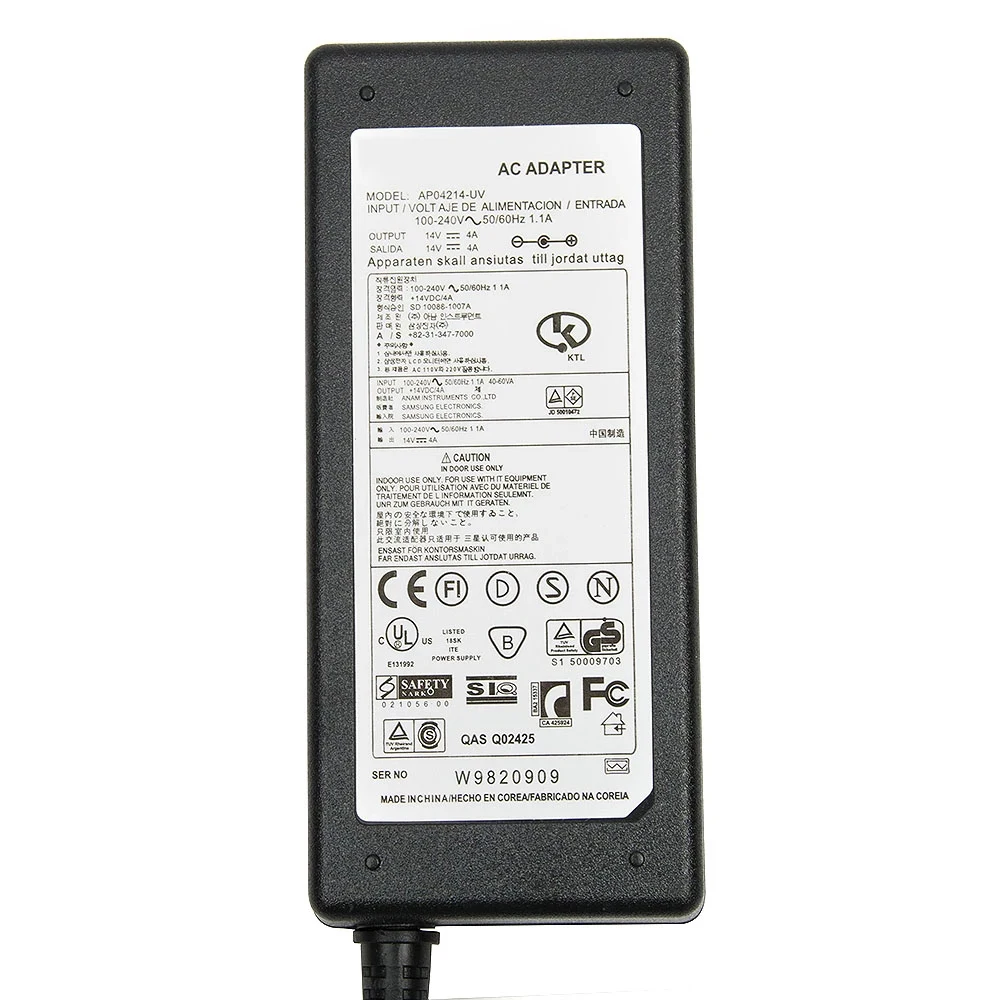 new 14v 4a lcd monitor ac power adapter for samsung lcd syncmaster 770tft 17 smt 170qn 570s tft 180t 18 notebook power supply free global shipping