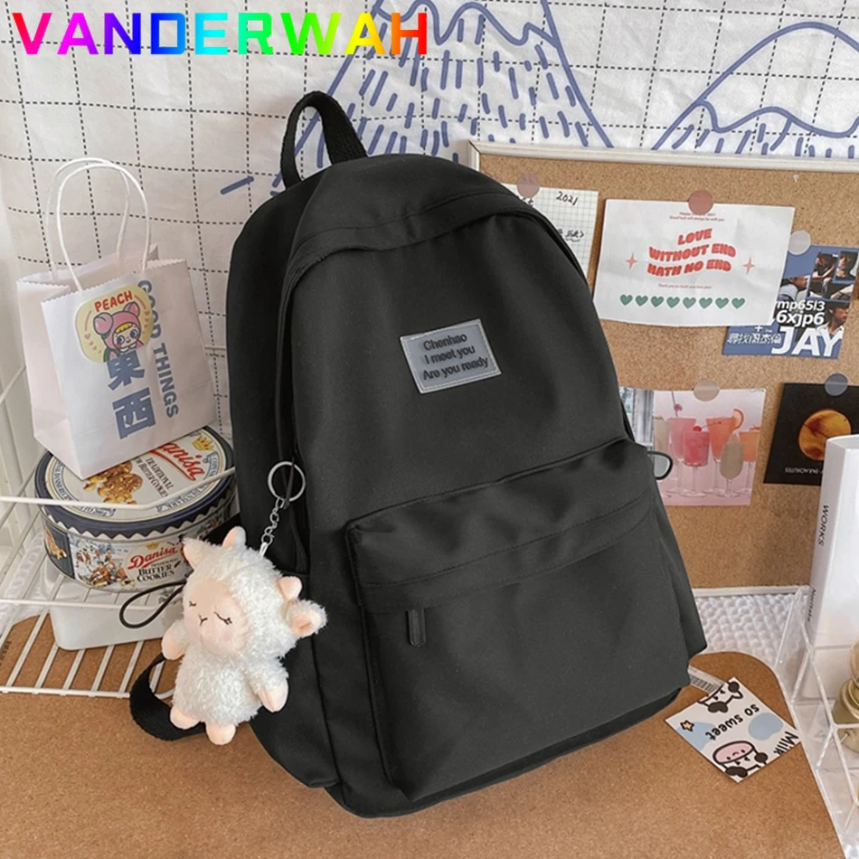 

Women's Backpack Female Large Capacity Nylon Bookbags Teenager Girls Simple Travel Bagpacks Student School Rucksack Mochilas