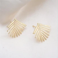 2pcslot creative real gold color plated hollow leaves charms earrings settings connectors for diy jewelry making accessories