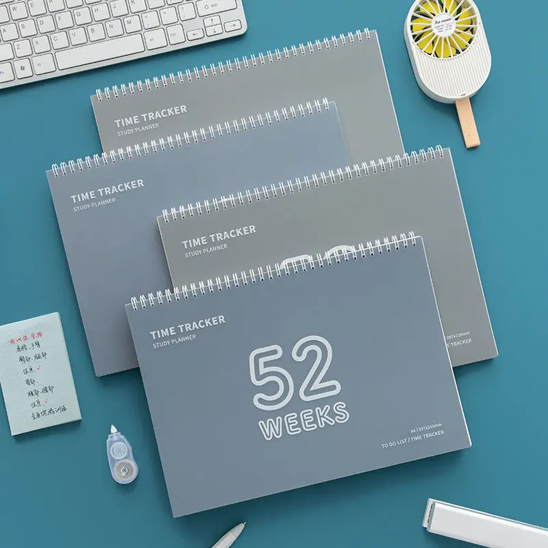 

Weekly Planner Spiral Notebooks A4 Diary Weekly Time Management Agenda Notepad Office School Supplies Binder Journal Lined