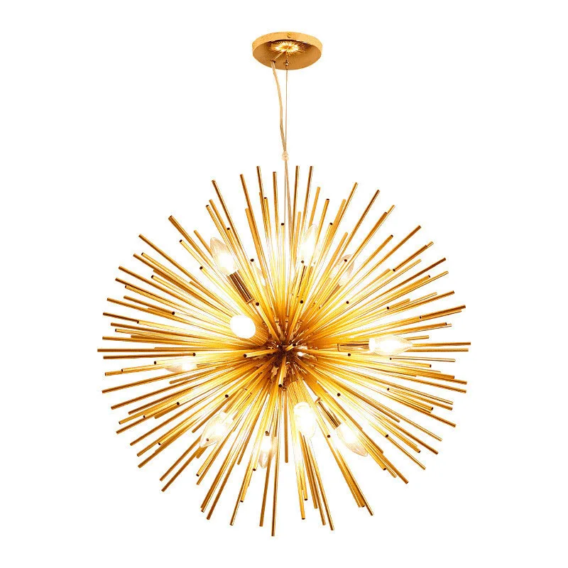 

Chandelier Lights Nordic Design Dandelion LED Chandeliers Lighting Fixture Aluminum Golden Hanging Lamps Lustres E14 Home Decor