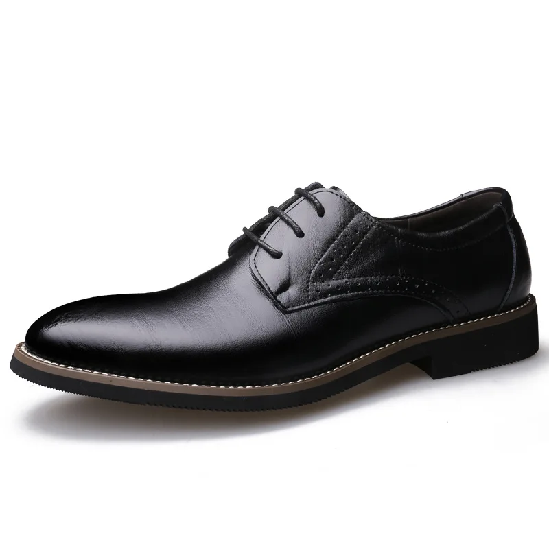 

New leather men shoes business leather lace-up men dress shoes zapatos de hombre luxury leather sneakers 2019