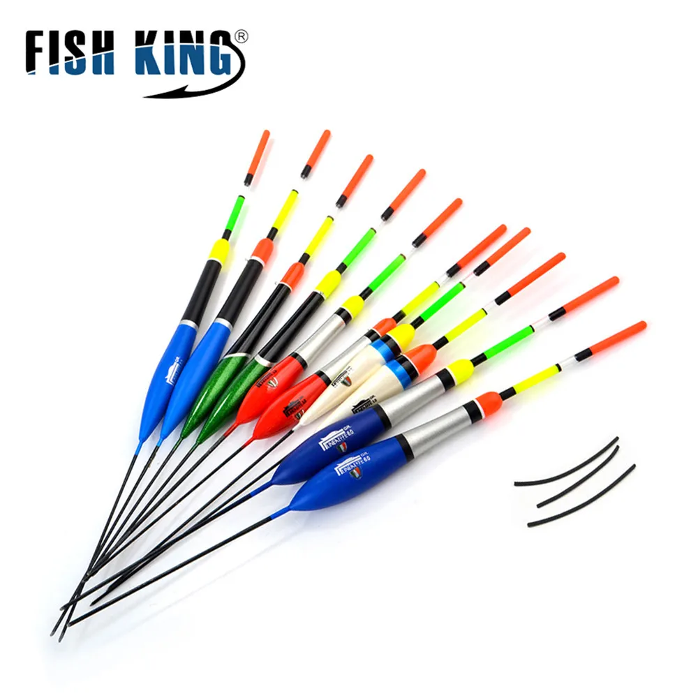 FISH KING 10 шт./лот набор рыболовных поплавков Flutuador разных размеров цвет для карпа