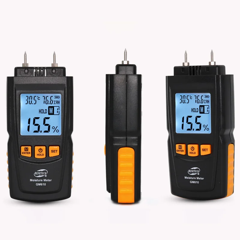 BENETECH GM610 измеритель влажности древесины 2 шпильки тестер Лесоматериалы влажной