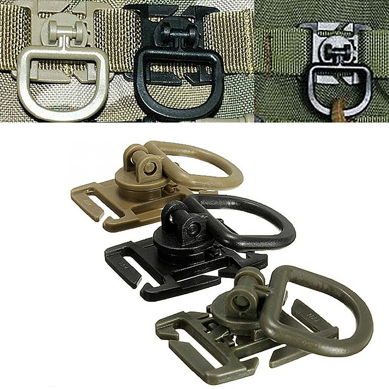 

5Pcs D-ring Clips Buckle MOLLE Web Attachment Backpack Locking EDC tool Bag accessory for Tactical Airsoft Camp Hike Bushcraft