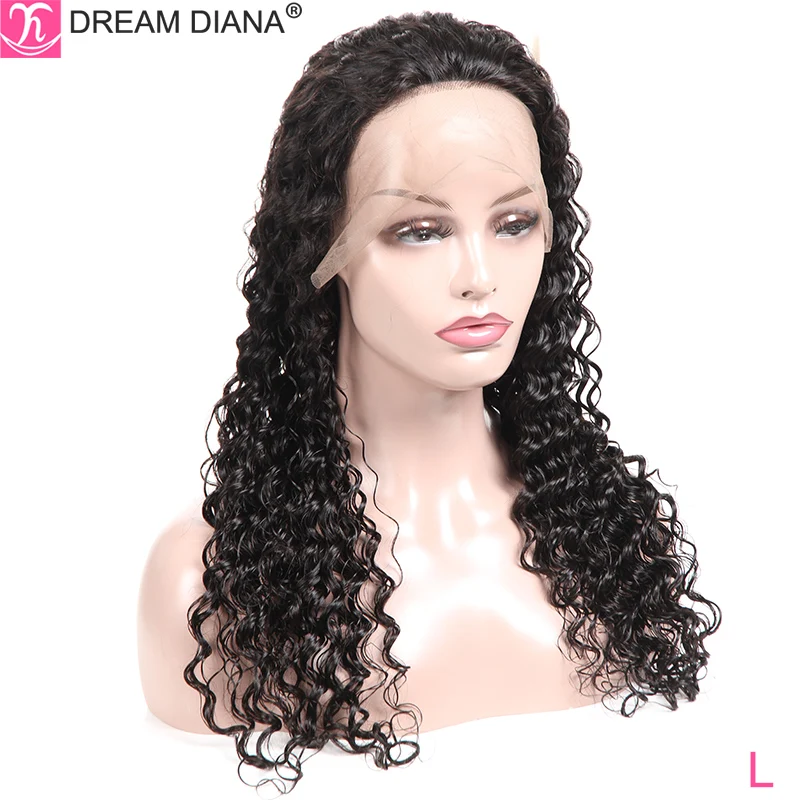 DreamDiana бразильский глубокий волнистый парик фронта шнурка 8 &quot-28&quot 100% remy волосы