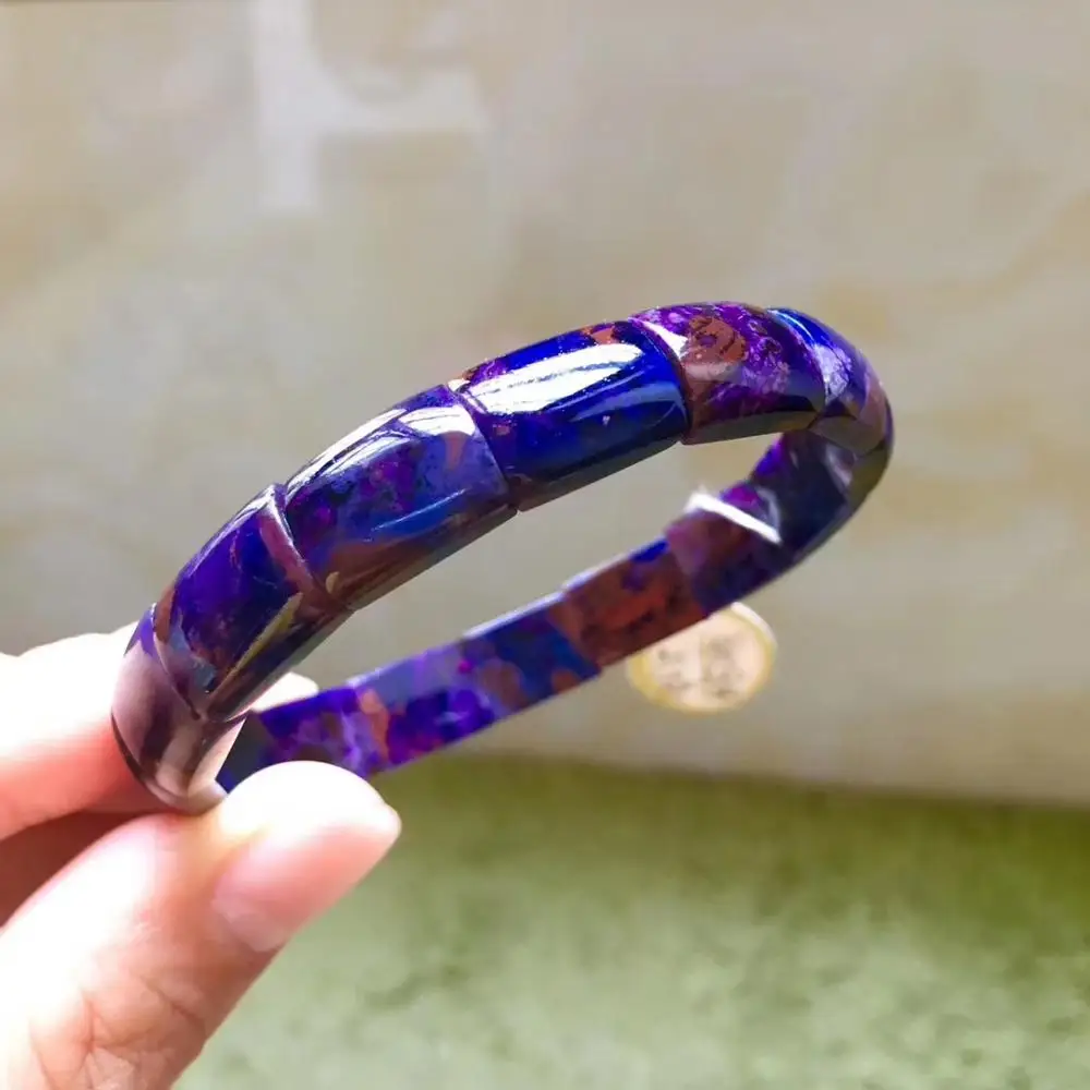 Сертификат натуральный Sugilite Королевский Фиолетовый синий браслеты Целебный