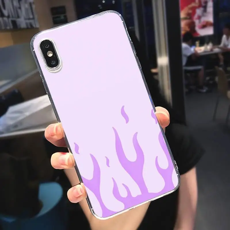 

Flames fire pattern Phone Case Transparent soft For iphone 5 5s 5c se 6 6s 7 8 11 12 plus mini x xs xr pro max