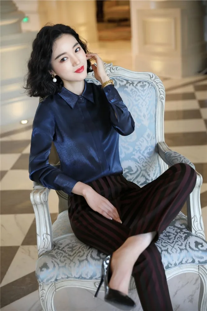 

2019 Autumn Fashion OL Styles Formal Women Business Suits With Pants and Blouses & Shirts Ladies Pantsuits Trousers Set