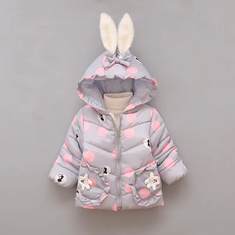 Куртка для новорожденных девочек зимнее пальто с капюшоном хлопковое теплое 6 24