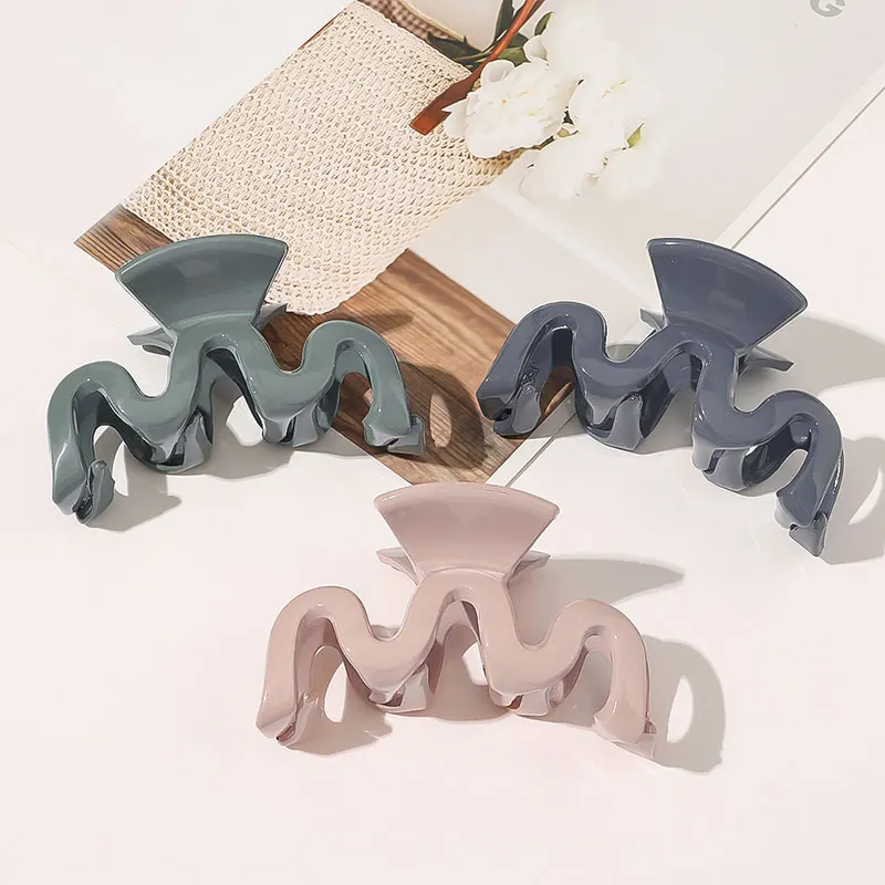 

Hair Clamps Plastic Hair Clip Banana Grips Hair Claw Geometric Acetate Elegant Solid Color Acrylic Hairpin Hair Accessories